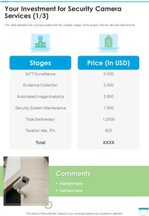 Security Camera Services Proposal Template Example Document Report Doc Pdf Ppt Slide12
