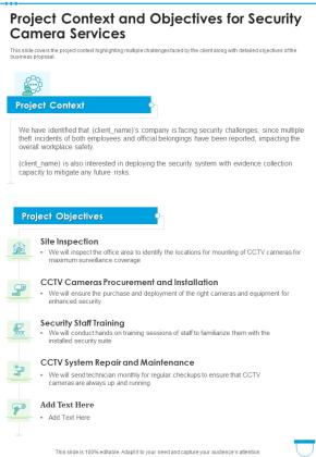 Security Camera Services Proposal Template Example Document Report Doc Pdf Ppt Slide05
