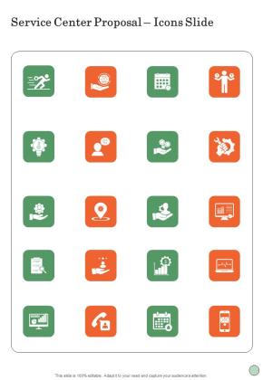 Service Center Proposal Icons Slide One Pager Sample Example Document Slide01