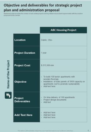 Strategic Project Plan And Administration Proposal Example Document Report Doc Pdf Ppt Slide05