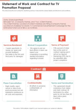 TV Promotion Proposal Example Document Report Doc Pdf Ppt Slide22