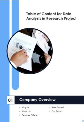 Table Of Content For Data Analysis In Research Project Slide6 One Pager Sample Example Document Slide01