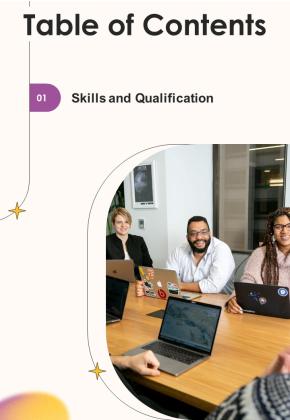 Table Of Contents Job Vacancy Proposal One Pager Sample Example Document Slide01