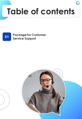 Table Of Contents Proposal For Expert Support Services One Pager Sample Example Document Slide01