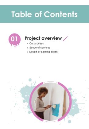Table Of Contents Residential Building Painting Proposal One Pager Sample Example Document Slide01