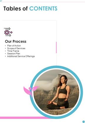 Tables Of Contents Corporate Staff Welfare Training Proposal One Pager Sample Example Document Slide01