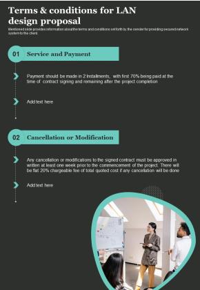 Terms And Conditions For LAN Design Proposal One Pager Sample Example Document Slide01