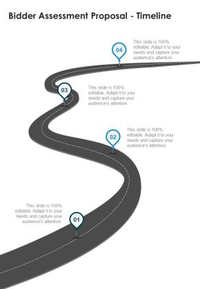Timeline Bidder Assessment Proposal One Pager Sample Example Document Slide01