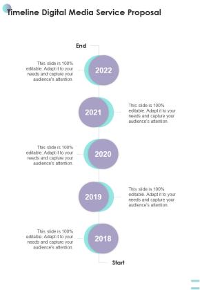 Timeline Digital Media Service Proposal One Pager Sample Example Document Slide01