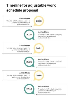 Timeline For Adjustable Work Schedule Proposal One Pager Sample Example Document Slide01