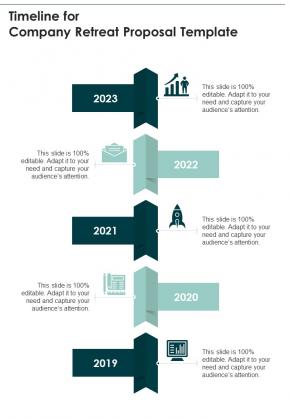 Timeline For Company Retreat Proposal Template One Pager Sample Example