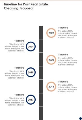Timeline For Post Real Estate Cleaning Proposal One Pager Sample Example Document Slide01
