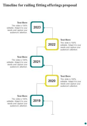 Timeline For Railing Fitting Offerings Proposal One Pager Sample Example Document Slide01