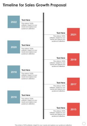 Timeline For Sales Growth Proposal One Pager Sample Example Document Slide01