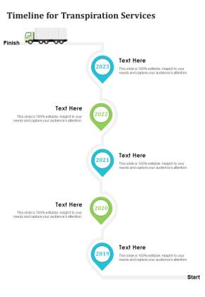 Timeline For Transpiration Services One Pager Sample Example Document Slide01