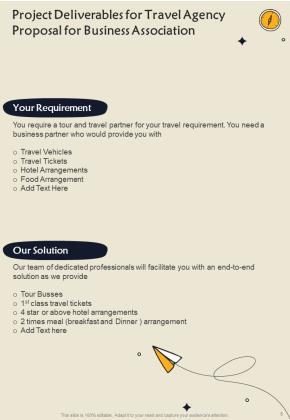 Travel Agency Proposal For Business Association Example Document Report Doc Pdf Ppt Slide05
