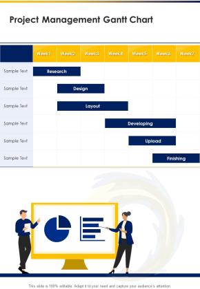 Visual Designing Freelancing Proposal Project Management Gantt Chart One Pager Sample Example Document Slide01