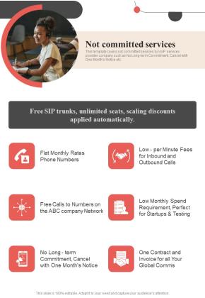 Voice Over Internet Protocol Request Not Committed Services One Pager Sample Example Document Slide01