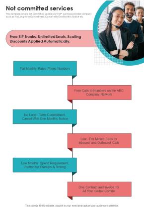 Voice Over Internet Protocol Telecommunications System Not Committed Services One Pager Sample Example Document Slide01