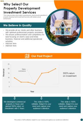 Why Select Our Property Development Investment Services One Pager Sample Example Document Slide01