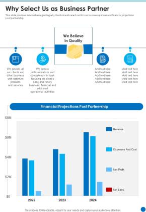 Why Select Us As Business Partner One Pager Sample Example Document Slide01