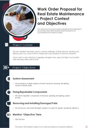 Work Order Proposal For Real Estate Maintenance Example Document Report Doc Pdf Ppt Slide05