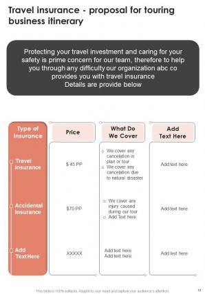 Proposal For Touring Business Itinerary Example Document Report Doc Pdf Ppt