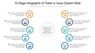10 Stage Infographic Of Ticket Or Issue System Slide Ppt PowerPoint Presentation Slides Design Ideas PDF