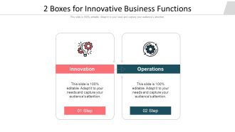 2 Boxes For Innovative Business Functions Ppt PowerPoint Presentation File Formats PDF