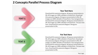 2 Concepts Parallel Process Diagram Outline Business Plan PowerPoint Slides