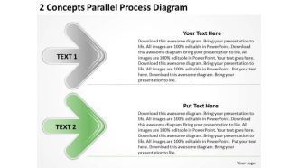 2 Concepts Parallel Process Diagram Score Business Plan PowerPoint Templates