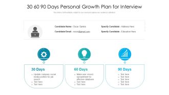 30 60 90 Days Personal Growth Plan For Interview Ppt PowerPoint Presentation Icon Professional PDF
