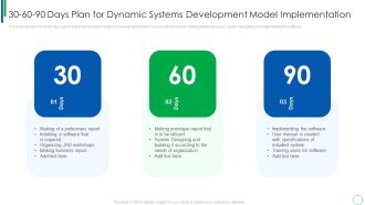 30 60 90 Days Plan For Dynamic Systems Development Model Implementation Structure PDF