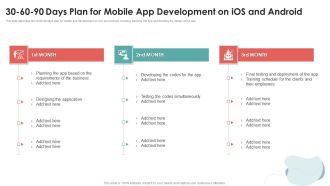 30 60 90 Days Plan For Mobile App Development On Ios And Android Information PDF