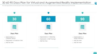 30 60 90 Days Plan For Virtual And Augmented Reality Implementation Structure PDF