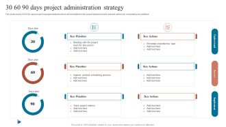 30 60 90 Days Project Administration Strategy Infographics PDF