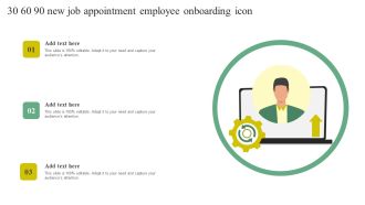 30 60 90 New Job Appointment Employee Onboarding Icon Formats PDF