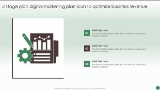 3 Stage Plan Digital Marketing Plan Icon To Optimize Business Revenue Rules PDF
