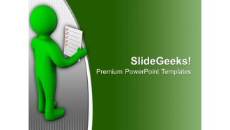 3d Image Of Man With Checklist PowerPoint Templates Ppt Backgrounds For Slides 0713
