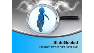 3d Man With A Magnifying PowerPoint Templates Ppt Backgrounds For Slides 0713