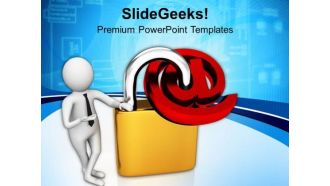 3d Man With Padlock PowerPoint Templates Ppt Backgrounds For Slides 0713