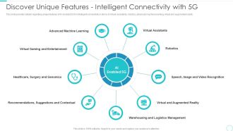 5G Evolution Architectural Technology Discover Unique Features Intelligent Connectivity With 5G Slides PDF