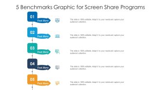 5 Benchmarks Graphic For Screen Share Programs Ppt PowerPoint Presentation File Icon PDF