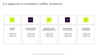 5 Cs Approach To Workplace Conflict Resolution Elements PDF