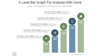 5 Level Bar Graph For Analysis With Icons Ppt PowerPoint Presentation Shapes