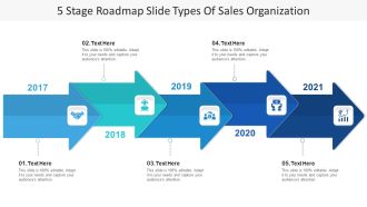 5 Stage Roadmap Slide Types Of Sales Organization Ppt PowerPoint Presentation Gallery Deck PDF