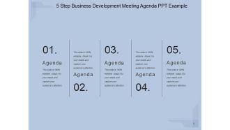 5 Step Business Development Meeting Agenda Ppt PowerPoint Presentation Infographic Template