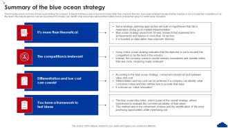 5 Step Guide For Transitioning To Blue Ocean Strategy Summary Of The Blue Ocean Strategy Designs PDF