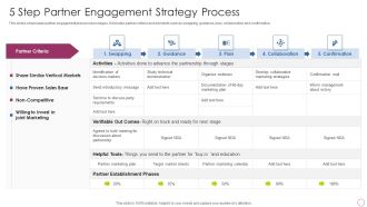5 Step Partner Engagement Strategy Process Ppt PowerPoint Presentation Gallery Template PDF