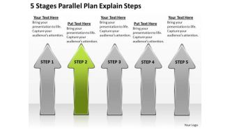 5 Stages Parallel Plan Explain Steps Writing Business PowerPoint Templates